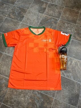 ProXtra Men’s Short Sleeve Performance Tee - Orange with Green Trim